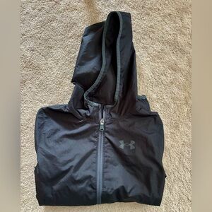 Under Armour Youth (XS) 7- Hooded Zip Up Windbreaker-Great Condition